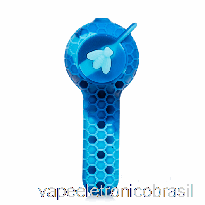 Vape Eletronico Stratus 2 Em 1 Colher De Silicone Mármore Azul (azul Bebê/azul)